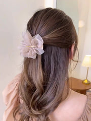 バレッタ ヘアアクセサリー レディース アップスタイル まとめ髪 ヘアアレンジ 髪留め 髪飾り おしゃれ かわいい シフォン 大人可愛い