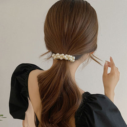 バレッタ ヘアアクセサリー レディース フェイクパール Ｕ型 ポニー 商品画像3