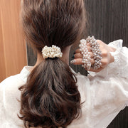 ヘアゴム レディース フェイクパール 女性用 婦人用 ヘアアクセサリー 髪飾り 髪留め まとめ髪 ホワイト 上品 かわいい おしゃれ
