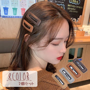 ヘアピン パッチン留め 2個セット ヘアアクセサリー 髪飾り 髪留め レディース 女性 アクセサリー スリーピン スクエア 長方形 フェイクレザー ファッション小物 まとめ髪 ヘアアレンジ 前髪 無地 単色 大人かわいい おしゃれ お出かけ 通勤 ギフト プレゼント 黒 マスタード ベージュ 茶 藍 赤 黄