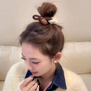 ヘアゴム レディース ヘアアクセサリー 髪ゴム リボン 編み込み 大きめ ヘアアレンジ ポニーテール おしゃれ かわいい カラフル