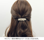バレッタ ヘアアクセサリー レディース髪飾り 髪留め パール調 きれいめ キラキラ 入学式 卒業式 結婚式 和装髪飾り 留袖 花 フラワー黒留袖 浴衣 着物 卒業式 成人式 振袖 和装 ゴールドカラー 小さめ おしゃれ 女性