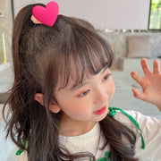 シュシュ ヘアゴム 髪ゴム キッズ 子供用 子ども用 女の子 ヘアアクセサリー ファッション雑貨 ハート 無地 イエロー ブルー ローズピンク フェミニン ガーリー ポップ カジュアル 可愛い キュート おしゃれ