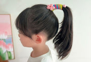 コイルポニー キッズ ヘアアクセサリー スパイラルポニー フラワー リボン ハート スパンコール カラフル スパイラルフック かわいい おしゃれ 女子 女の子 子供
