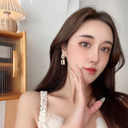 ピアス スタッドピアス イヤリング レディース 女性 アクセサリー 四角 スクエア 2連 クリアカラー お洒落 大人可愛い ファッション小物 プレゼント 贈り物