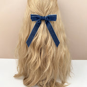 ヘアクリップ リボン ヘアアクセサリー レディース 女性 髪飾り 髪留め ベロア 無地 単色 シンプル かわいい おしゃれ 上品