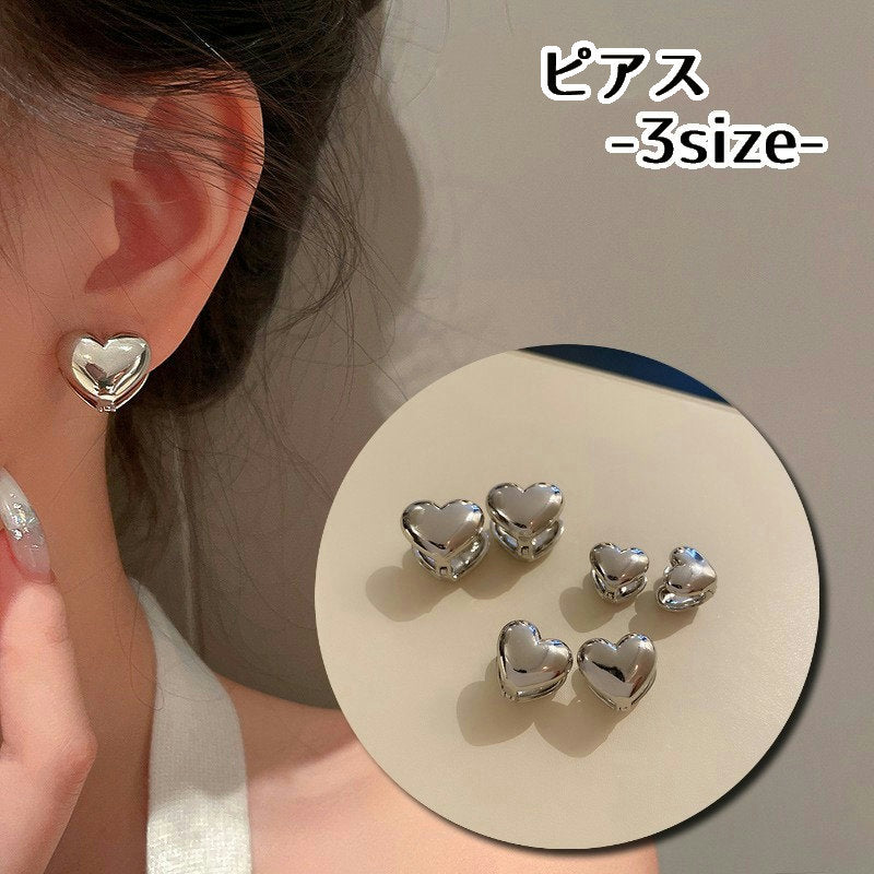 ピアス クリップタイプ アクセサリー レディース 女性用 ファッション小物 耳飾り ハート シンプル ぷっくり おしゃれ かわいい プレゼント ギフト 誕生日 記念日