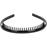 カチューシャ レディース 女性用 ヘアアクセサリー 細め ウェーブ コーム付き べっ甲柄 シンプル オフィス デイリー おしゃれ 大人かわいい カジュアル ブラック ブラウン 黒 茶色