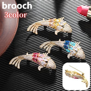 ブローチ ピンブローチ レディース 女性 アクセサリー 金魚 ラインストーン キラキラ 華やか 上品 おしゃれ 大人可愛い お出かけ セレモニー フォーマル ギフト プレゼント 婦人用 ファッション小物