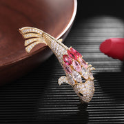 ブローチ ピンブローチ レディース 女性 アクセサリー 金魚 ラインストーン キラキラ 華やか 上品 おしゃれ 大人可愛い お出かけ セレモニー フォーマル ギフト プレゼント 婦人用 ファッション小物