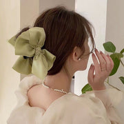 ヘアクリップ バンスクリップ レディース ヘアアクセサリー リボン グリーン ブラック 大きい かわいい エレガント