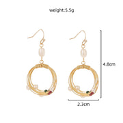 フックピアス レディース アクセサリー 女性用 揺れる 垂れる リング 輪っか サークル ワイヤー フェイクパール ビーズ おしゃれ かわいい エスニック お出かけ カジュアル デイリー 普段使い 婦人用 ファッション小物