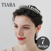 ティアラ レディース 女性 ヘアアクセサリー ラインストーン 花嫁 ウェディング 結婚式 ブライダル 披露宴 フェイクパール 華やか キラキラ