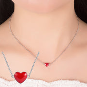 ネックレス レディース アクセサリー 女性用 ハート 赤 チェーン 小ぶり かわいい おしゃれ ギフト プレゼント 首飾り カジュアル 普段使い