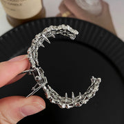 ヘアクリップ ポニーテール レディース 大人 ヘアアクセサリー ポニーリング 髪留め 髪飾り ラインストーン パール風 まとめ髪