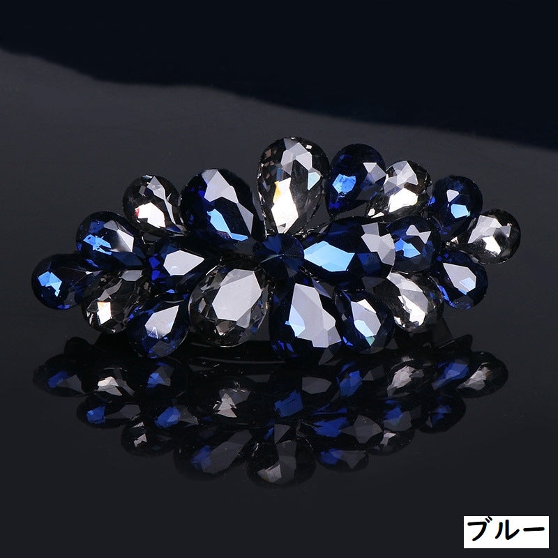 バレッタ レディース ヘアアクセサリー ビジュー ラインストーン カラーストーン風 商品画像4