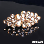 バレッタ レディース ヘアアクセサリー ビジュー ラインストーン カラーストーン風 エレガント 上品 キラキラ 髪飾り 髪留め まとめ髪 ヘアアレンジ かわいい おしゃれ デイリー 普段使い お出かけ 髪かざり 髪どめ ファッション小物 雑貨 女性 カラフル ブルー シャンパン パープル