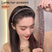 カチューシャ コーム付き レディース 女性 婦人 ヘアアクセサリー 髪留め 髪飾り まとめ髪 ヘアアレンジ 前髪 ウェーブ ラインストーン ベロア かわいい おしゃれ キラキラ 豪華 大人女子 お出かけ プレゼント ギフト
