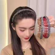 カチューシャ コーム付き レディース 女性 婦人 ヘアアクセサリー 髪留め 髪飾り まとめ髪 ヘアアレンジ 前髪 ウェーブ ラインストーン ベロア かわいい おしゃれ キラキラ 豪華 大人女子 お出かけ プレゼント ギフト