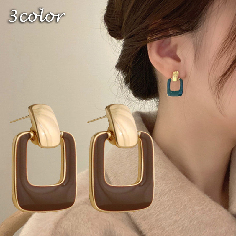 スタッドピアス レディース アクセサリー 女性用 スクエア 四角 長方形 くり抜き おしゃれ かわいい 大人上品 きれいめ フェミニン エレガント スタイリッシュ お出かけ デート カジュアル デイリー 婦人用