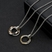 ネックレス ペンダント ユニセックス メンズ レディース アクセサリー ロングネックレス 3連 リング チェーン 60cm