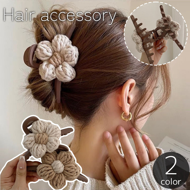 バンスクリップ ヘアクリップ レディース 女性 ヘアアクセサリー 花 フラワー もこもこ 柔らかい 大きめ 髪飾り 髪留め まとめ髪 ヘアアレンジ かわいい おしゃれ