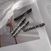 ヘアクリップ くちばしクリップ 2個セット ラインストーン ヘアアクセサリー 一文字型 髪飾り 髪留め ヘアアレンジ キラキラ かわいい おしゃれ デイリー ファッション小物