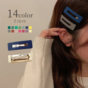 ヘアクリップ 2個セット パッチン留め ヘアアクセサリー レディース 女性 キッズ 子供 学生 髪留め 髪飾り スクエア ヘアアアレンジ シンプル おしゃれ かわいい