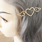 ヘアクリップ ヘアアクセサリー レディース 髪留め 髪飾り ヘアアレンジ ハート 天使の羽 女性 女の子 まとめ髪 可愛い おしゃれ お出掛け プレゼント 誕生日 贈り物