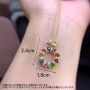 ペンダントトップ チャーム アクセサリー レディース 女性用 金色 ラインストーン 宝石風 キラキラ カラフル かわいい おしゃれ ギフト 記念日 誕生日 プレゼント 贈り物 ファッション小物 ネックレス ゴールドカラー