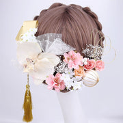 ヘッドコサージュ 和装小物 18種セット 18個セット ヘアピン Uピン 髪留め レディース 女性 ヘアアクセサリー 成人式 卒業式 袴 振袖 初詣 盛装 結婚式 神前式 ファッション雑貨 フリンジ レース リボン バラ ローズ お花 フラワー 和風 ピンク ホワイト 華やか フェミニン ガーリー コスプレ ブライダルアクセサリー ウエディングアクセサリー ブライダル小物