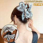 ヘアクリップ シュシュ ヘアゴム 髪ゴム レディース ヘアアクセサリー リボン 髪飾り 髪留め ヘアアレンジ おしゃれ かわいい 女性用 婦人用