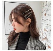 パッチン留め ヘアクリップ ヘアピン レディース ヘアアクセサリー ブラック ホワイト チェーンモチーフ スリーピン くちばしクリップ 髪留め ヘアアレンジ シンプル 上品