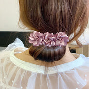 お団子メーカー シニヨンワイヤー レディース ヘアアクセサリー 髪飾り 花 フラワー ヘアアレンジ くるくる巻くだけ簡単 可愛い