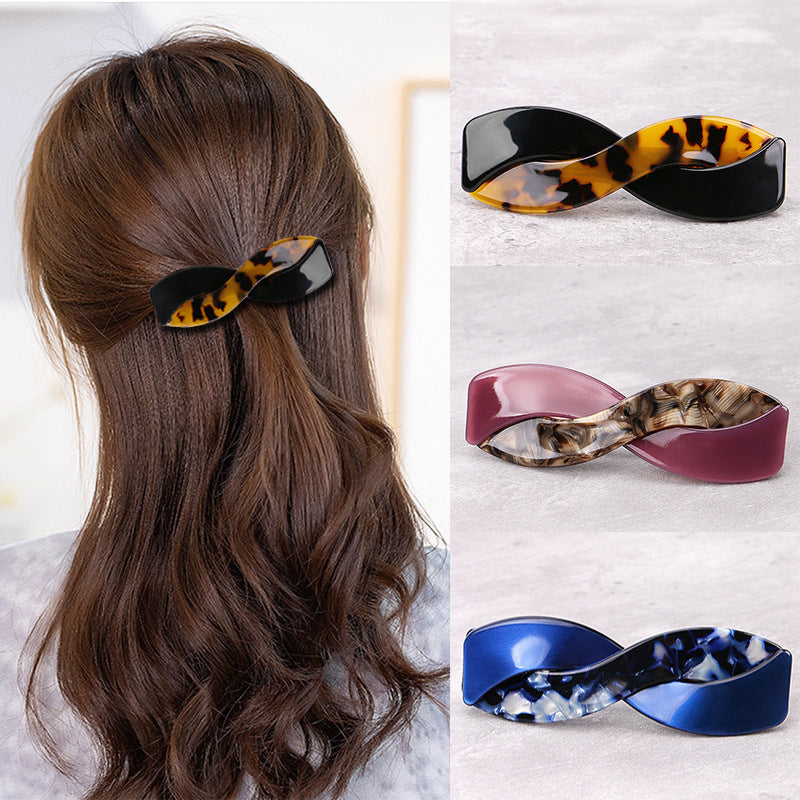 バレッタ レディース ヘアアクセサリー リボン風 ひねり 無限大 商品画像2