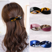 バレッタ レディース ヘアアクセサリー リボン風 ひねり 無限大 8の字 フラット マーブル べっ甲柄 髪飾り 髪留め まとめ髪 ヘアアレンジ おしゃれ きれいめ 大人上品 オフィス 通勤 カジュアル デイリー 普段使い お出かけ 女性用 婦人用 ファッション小物