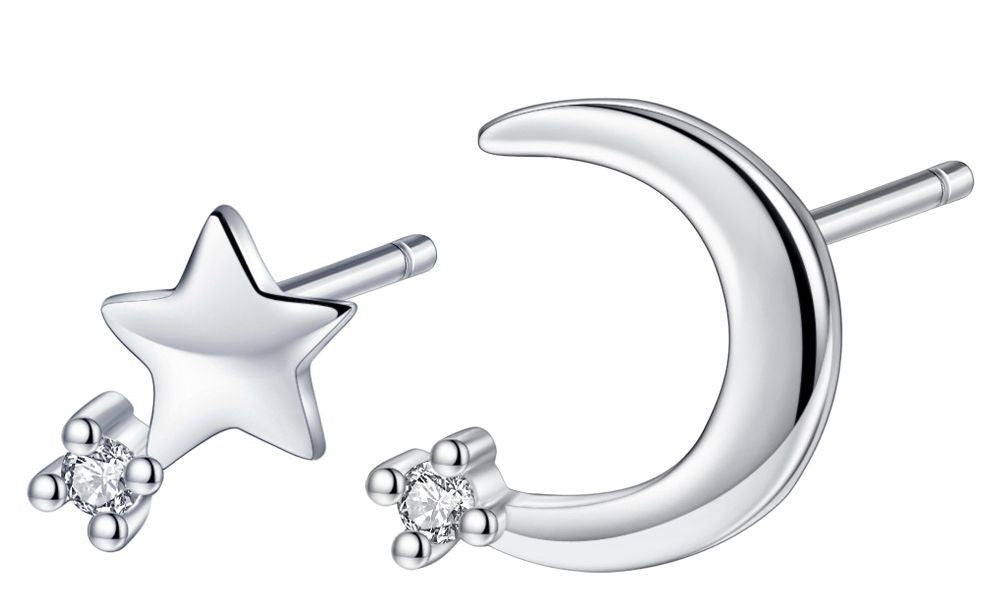 ピアス スタッドピアス レディース アクセサリー プレゼント 誕生日 シンプル 上品 小さめ ラインストーン 月 星 ムーン スター 華奢 小ぶり アシンメトリー ビジュー 宝石風 天然石風 シルバーカラー 普段使い お出かけ お呼ばれ かわいい 可愛い おしゃれ きれいめ 女性 彼女 妻 嫁 大人女子 婦人 ガールズ ギフト 贈り物 記念日 母の日