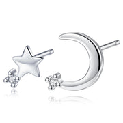 ピアス スタッドピアス レディース アクセサリー プレゼント 誕生日 シンプル 上品 小さめ ラインストーン 月 星 ムーン スター 華奢 小ぶり アシンメトリー ビジュー 宝石風 天然石風 シルバーカラー 普段使い お出かけ お呼ばれ かわいい 可愛い おしゃれ きれいめ 女性 彼女 妻 嫁 大人女子 婦人 ガールズ ギフト 贈り物 記念日 母の日
