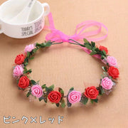 花冠 花かんむり ヘッドドレス バラ 薔薇 フラワーティアラ レディース ウエディング フラワー ブライダルヘッドピース パーティー ティアラ 可愛い