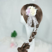 ヘアクリップ ヘッドドレス ヘアアクセサリー コサージュ フェイクパール 花 リボン レース くちばしクリップ 髪飾り ヘアアレンジ 結婚式 ドレス 和装 洋装 浴衣 キラキラ ラメ パール調 かわいい 可愛い ピンク ホワイト パープル 白 成人式