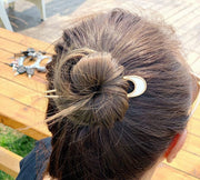 かんざし 簪 ヘアピン ヘアコーム レディース ヘアアクセサリー 髪飾り U字型 幾何学型 マーブル模様 大理石風 ヘアアレンジ まとめ髪 挿すだけ 簡単 ゴールドカラー シルバーカラー シンプル 夜会巻き ロングヘア セミロング 女性 婦人 誕生日 母の日 プレゼント 贈り物