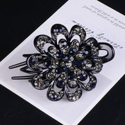 ヘアクリップ サイドバンスクリップ レディース ヘアアクセサリー 髪留め 髪飾り 花 ラインストーン 上品 大きめ まとめ髪