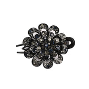 ヘアクリップ サイドバンスクリップ レディース ヘアアクセサリー 髪留め 髪飾り 花 ラインストーン 上品 大きめ まとめ髪