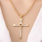 ネックレス ペンダント レディース メンズ 女性 男性 アクセサリー ゴールドカラー シルバーカラー ベネチアンチェーン ラインストーン クロス 十字架 キラキラ 大人 かっこいい カジュアル おしゃれ 普段使い プレゼント 贈り物 ギフト お出かけ 紳士 婦人 高見え 高級感 48cm