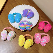 ヘアゴム シュシュ 子供 キッズ 女の子 ヘアアクセサリー 髪飾り 髪留め まとめ髪 蝶 リボン スパンコール キラキラ 可愛い