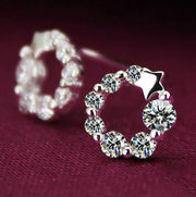 ピアス スタッドピアス アクセサリー レディース 銀色 ラインストーン 星 スター 小さめ 小ぶり かわいい おしゃれ シンプル ギフト 記念日 誕生日 プレゼント 贈り物 ファッション小物 女性用 シルバーカラー