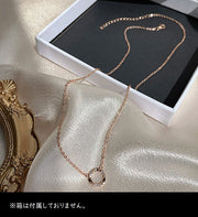 ネックレス フープトップ ペンダント チェーン レディース アクセサリー 華奢 サークル シルバーカラー ゴールドカラー 上品 シンプル