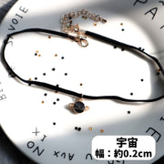 チョーカー ネックレス アクセサリー レディース 女性用 ラインストーン 黒 レース 惑星 星 円形 方形 キラキラ かわいい おしゃれ ガーリー ギフト 記念日 誕生日 プレゼント 贈り物 ファッション小物