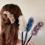 お団子メーカー シニヨンメーカー レディース 女性 ヘアアクセサリー まとめ髪 髪留め フラワー お花 リボン かわいい おしゃれ