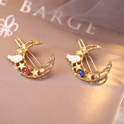 ヘアピン レディース 女性 アクセサリー 髪飾り 髪留め 月 星 羽 翼 ラインストーン ヘアアレンジ かわいい キュート ゆめかわ おしゃれ
